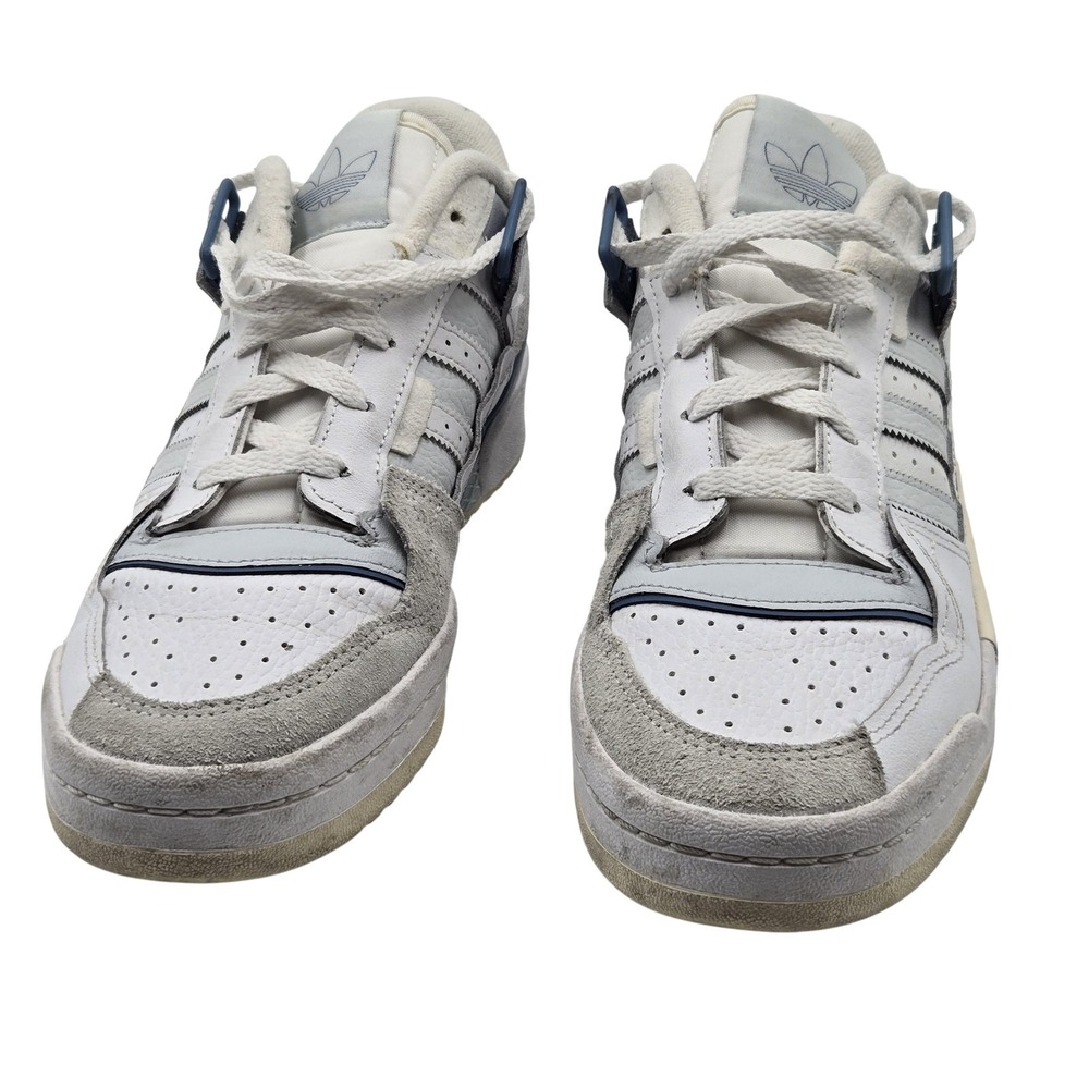 Adidas Forum Low Shoes Mens Size 7 White Gray Blue Suede Sneakers Originals